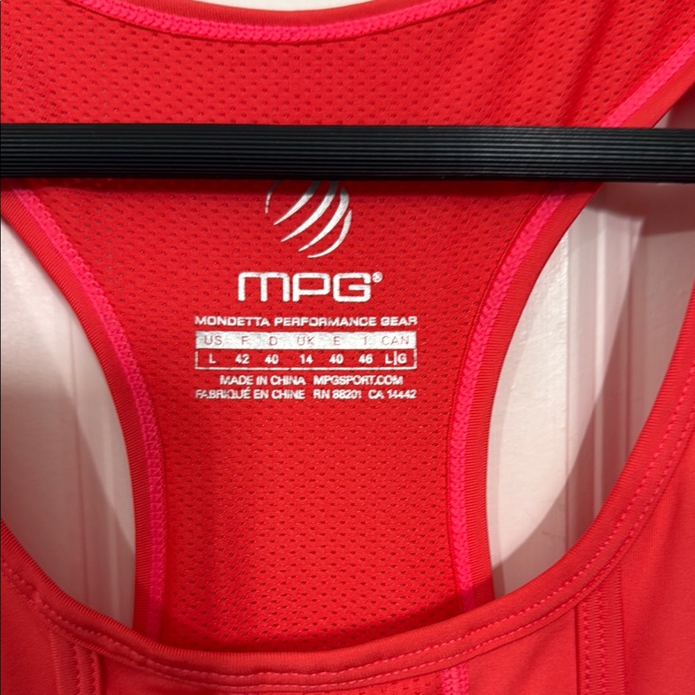 MPG Red Ruffled Relaxed Tank Top - Picture 2 of 6